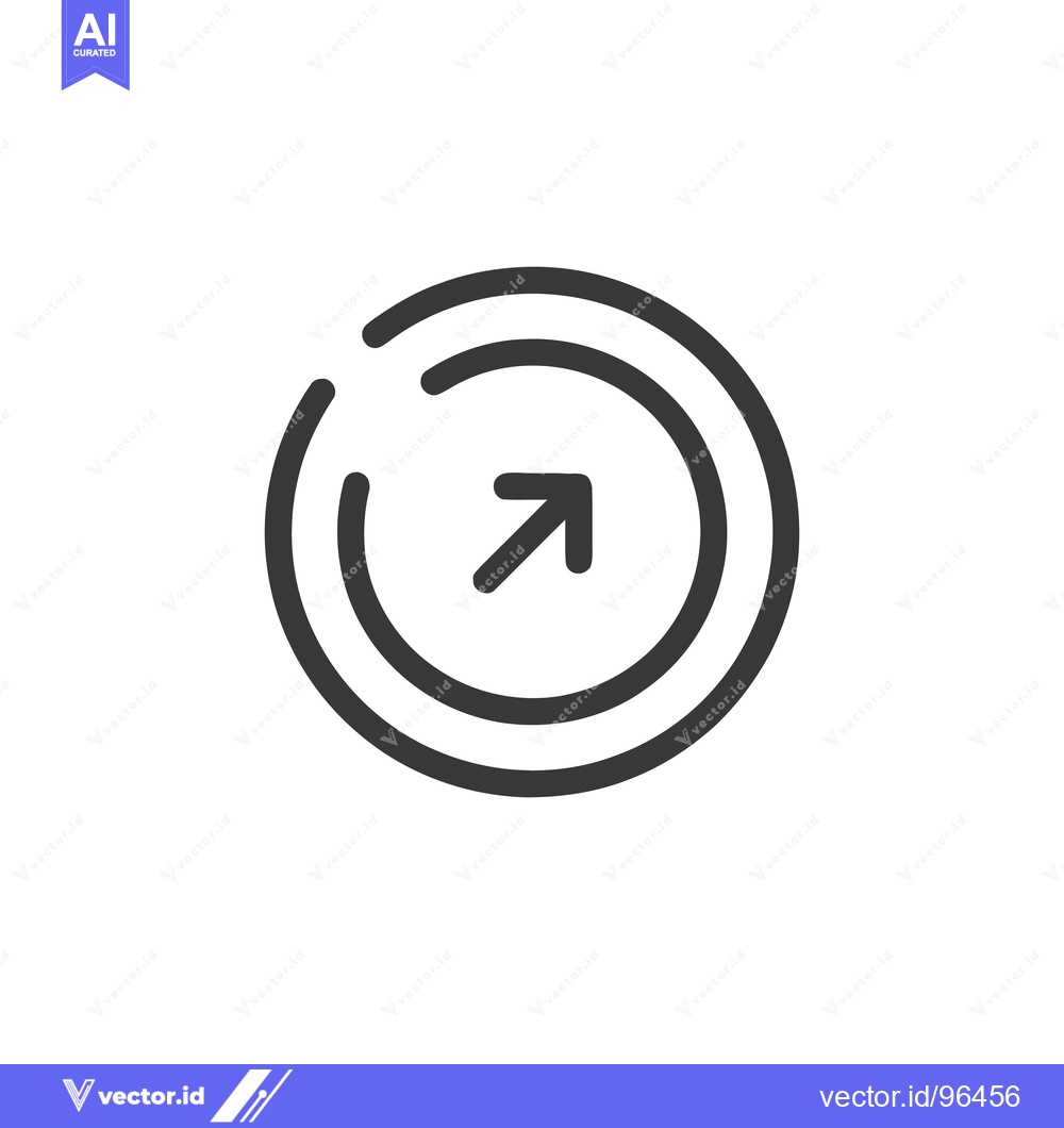 Premium Vector dari Circular Arrow Icon: Directional Symbol in Minimalist Design