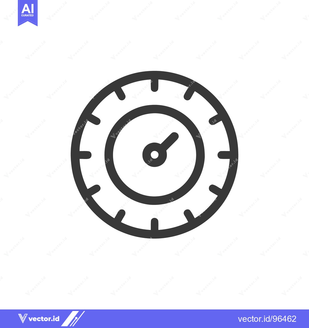 Premium Vector of Minimalist Speedometer Icon: Bold Outline, Precise Measurement, Modern