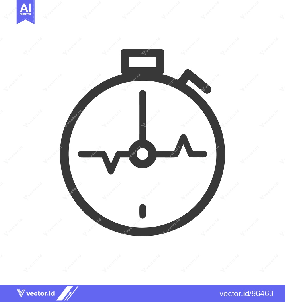 Premium Vector dari Heartbeat Stopwatch Icon: Time-Sensitive Health Monitoring Symbol in B