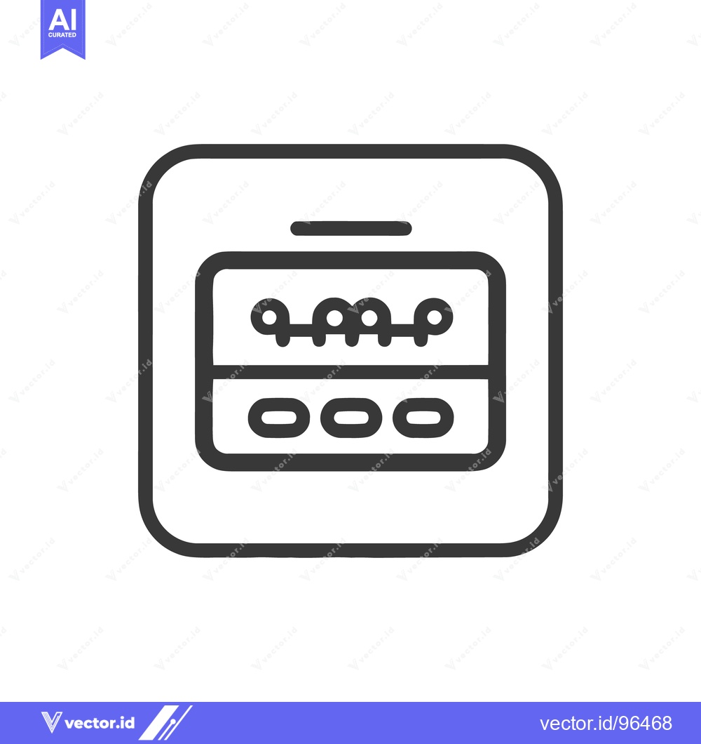 Premium Vector of Modern Dishwasher Icon: Minimalist Line Art Appliance Symbol