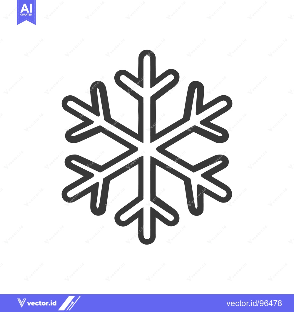 Premium Vector of Simple Dark Gray Snowflake Icon on White Background