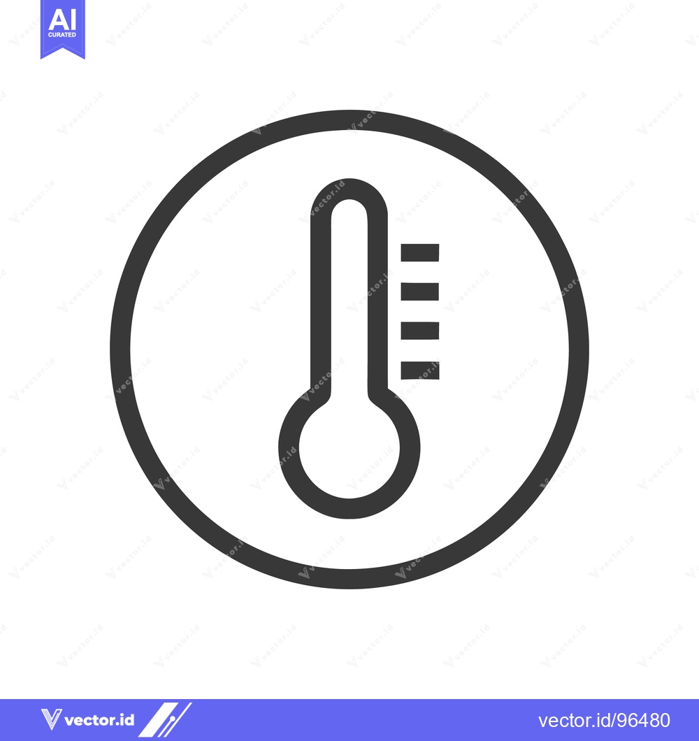Premium Vector dari Minimalist Thermometer Icon: Circular Design for Temperature Measureme