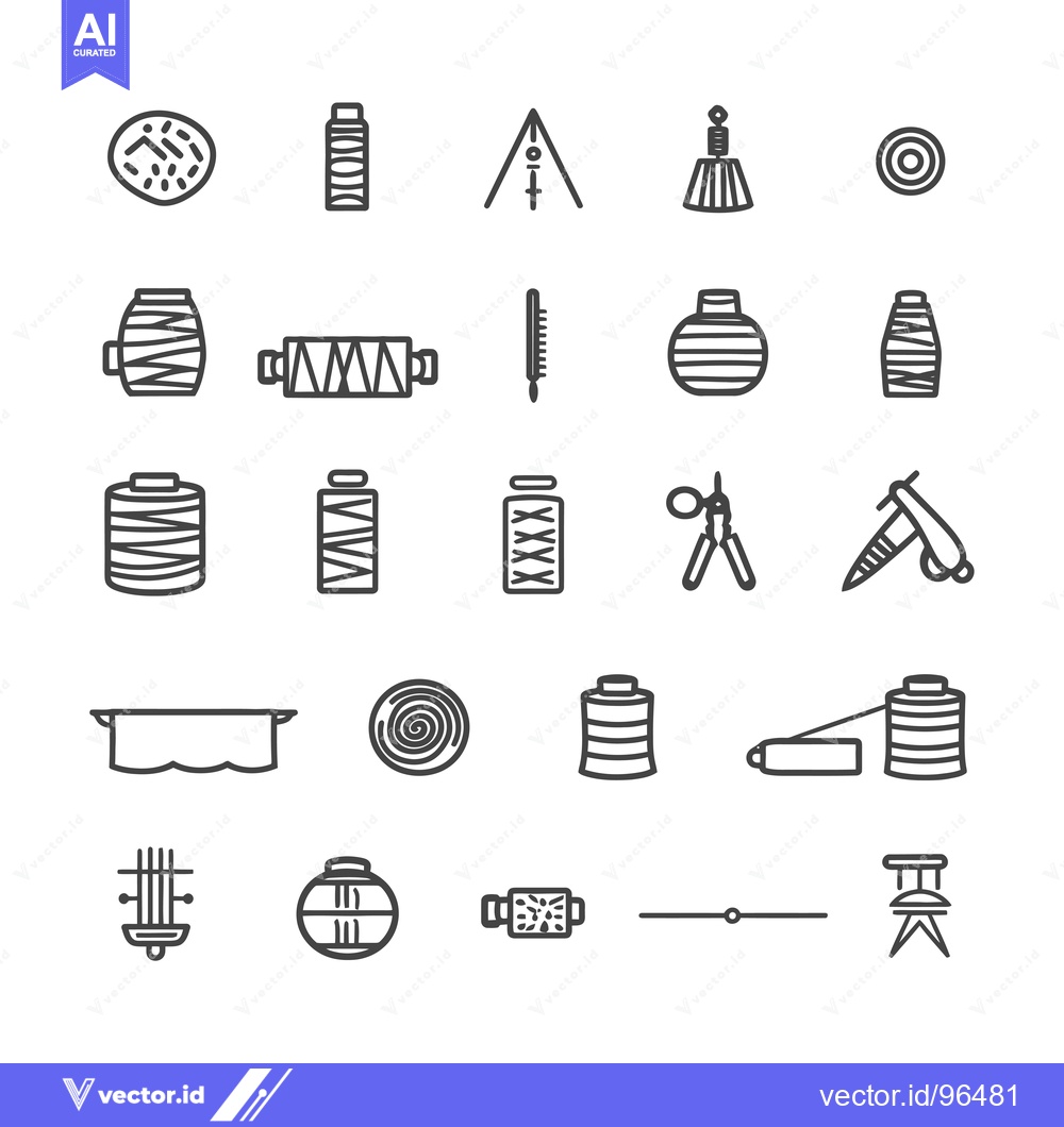 Premium Vector of Sewing and Needlework Supplies Line Icons
