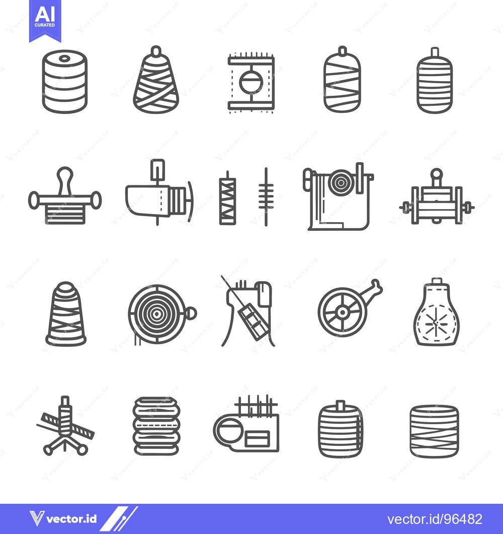 Premium Vector dari Sewing Machine and Supplies Line Icons