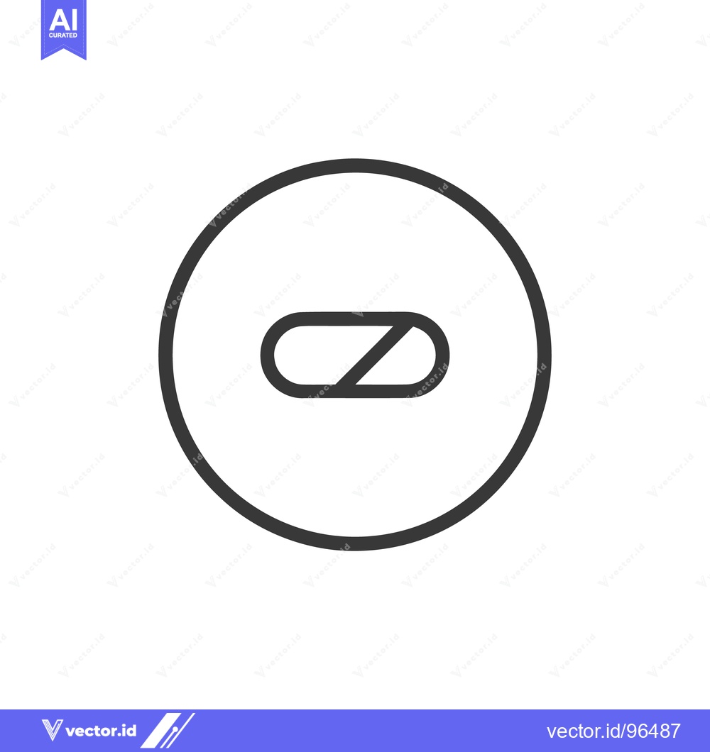 Premium Vector dari Minimalist Pill Icon: Capsule Inside Circle, Black Outline on White
