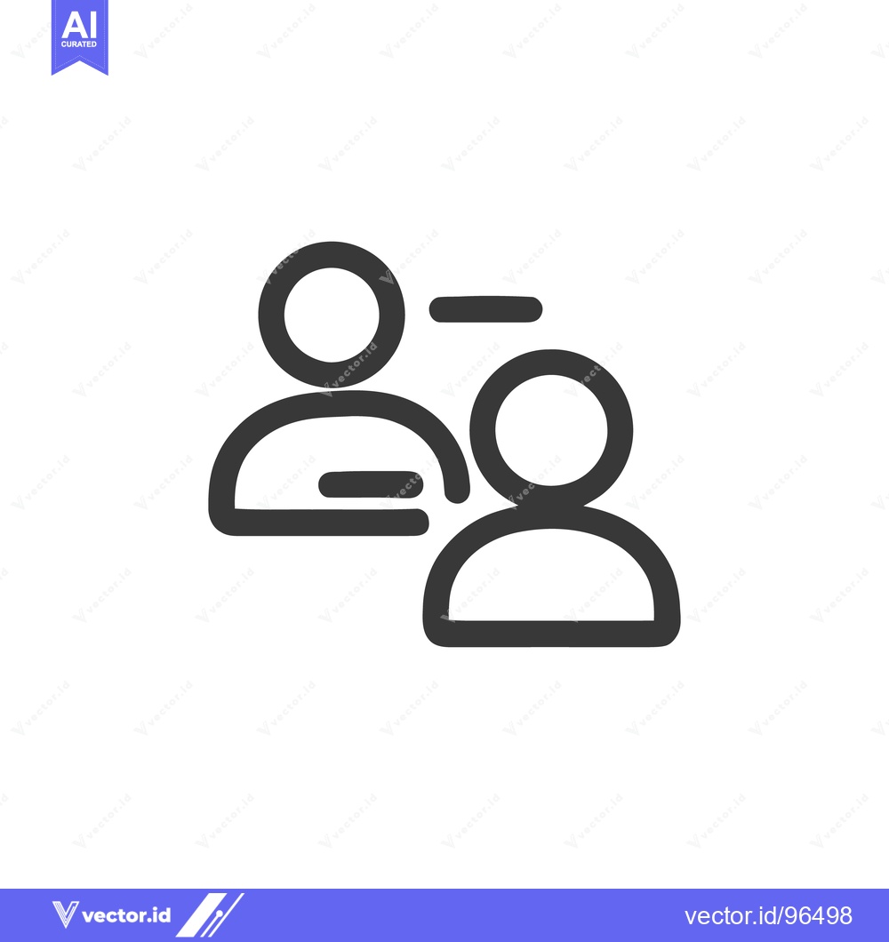 Premium Vector of Team Removal Icon: Two People with Deletion Symbol in Dark Gray
