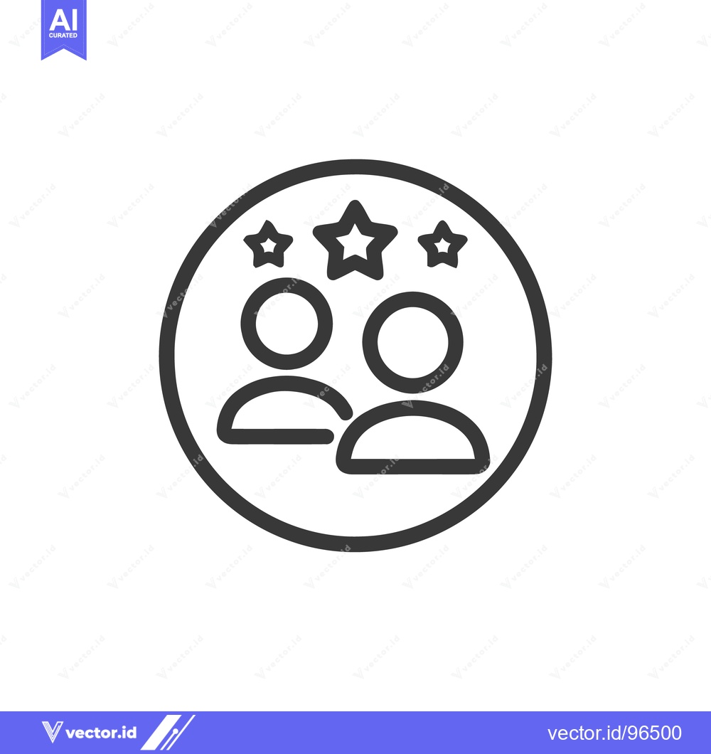 Premium Vector dari Teamwork Achievement Icon: Two People with Star Ratings in Circle