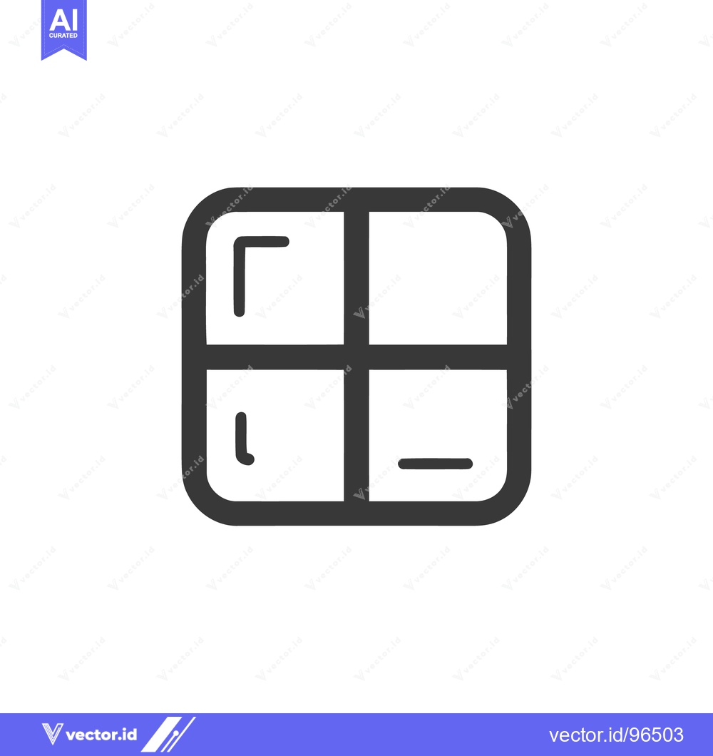 Premium Vector dari Minimalist Grid Icon with Rounded Corners and Unique Symbols
