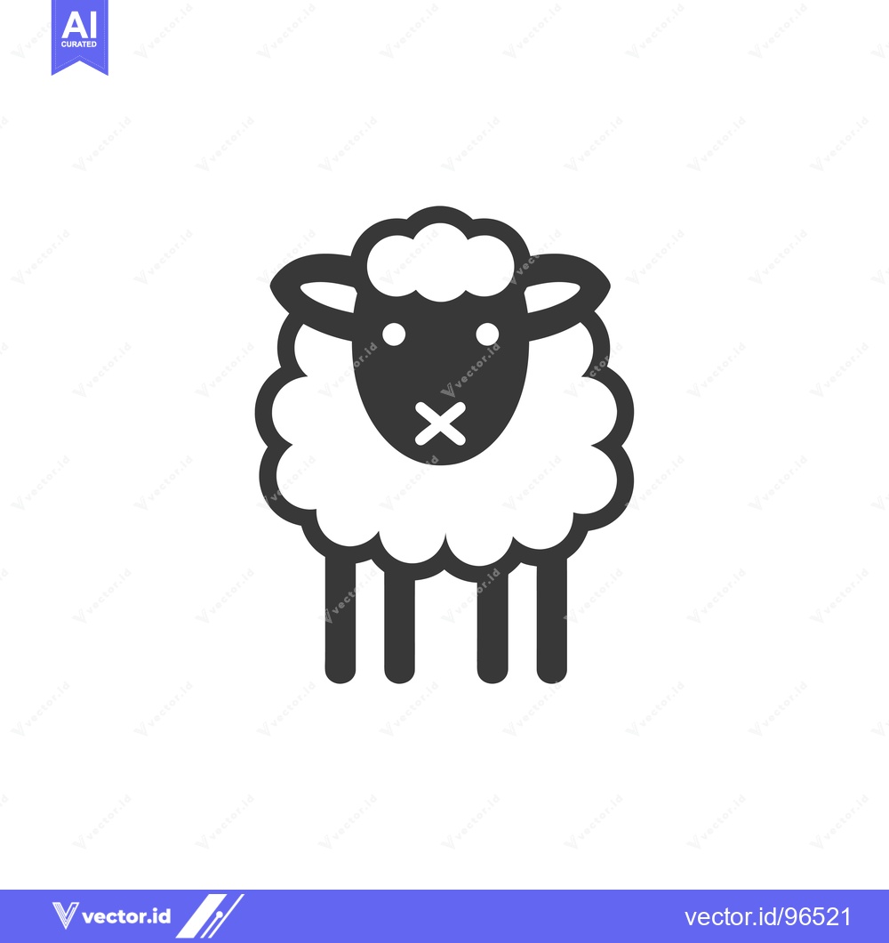 Premium Vector dari Sheep with an X over its Mouth, Silenced and Restrained