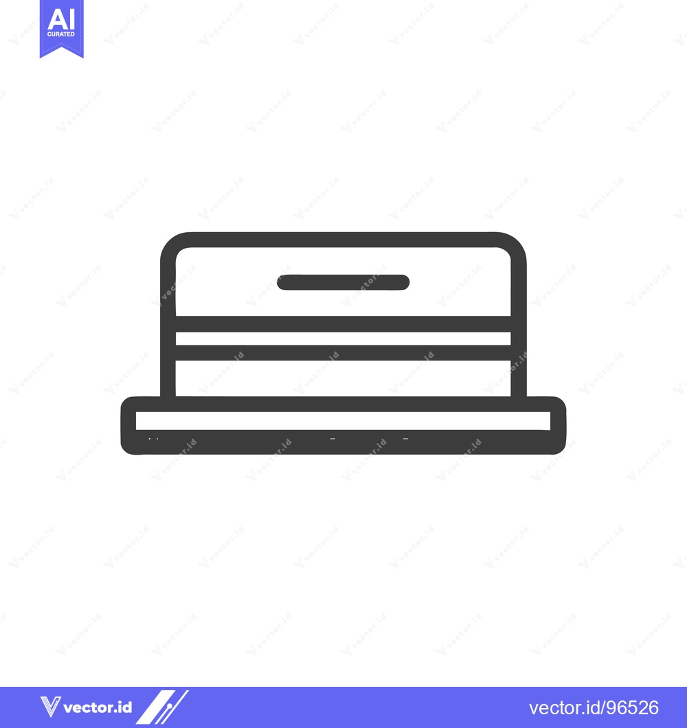 Premium Vector dari Minimalist Icon of a Rectangular Cake with Layered Design on White Bac