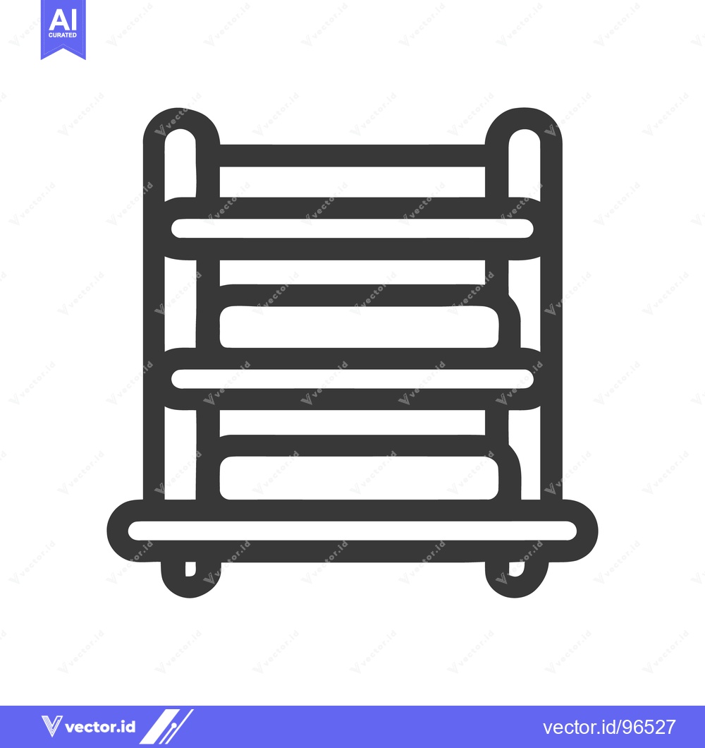 Premium Vector dari Minimalist Shelving Unit Icon with Rounded Edges and Wheels