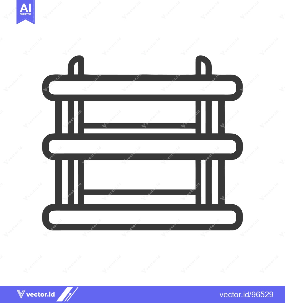 Premium Vector dari Minimalist Shelving Unit Icon with Rounded Edges and Bold Outline