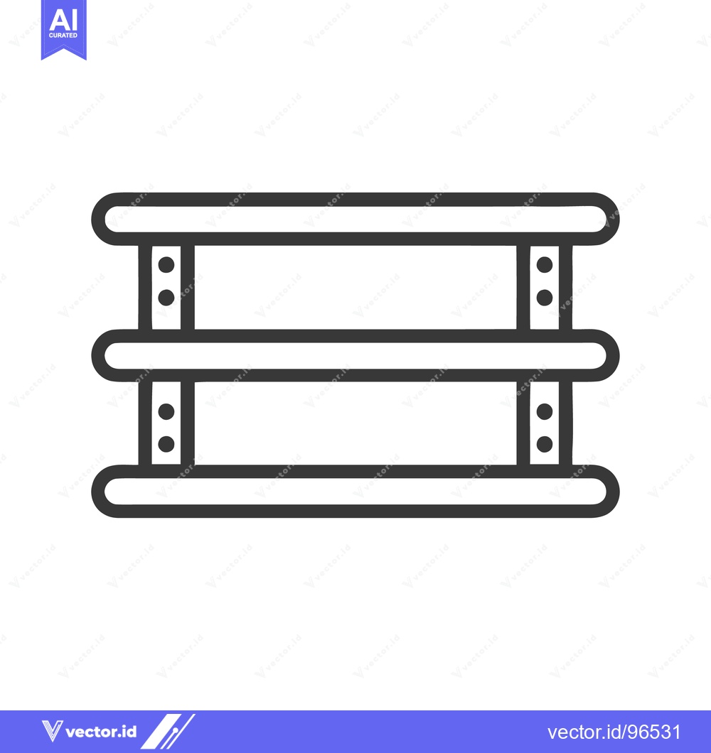 Premium Vector dari Minimalist Two-Tiered Shelf Icon with Rounded Edges and Mounting Detai