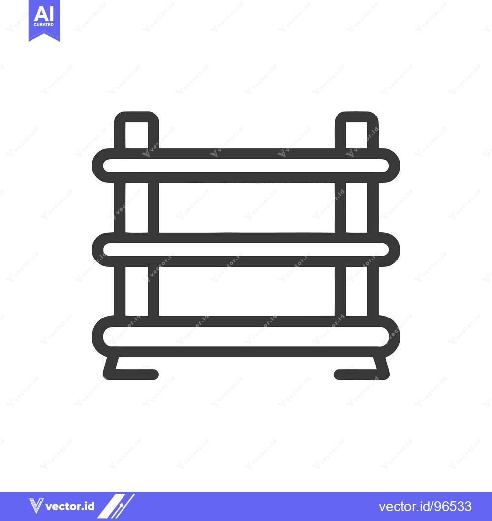 Premium Vector of Minimalist Fence Icon: Three Rails, Rounded Edges, Clean Design