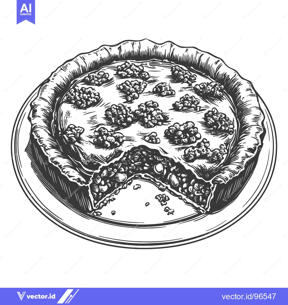 Premium Vector dari A delicious savory pie with crust and filling on a plate