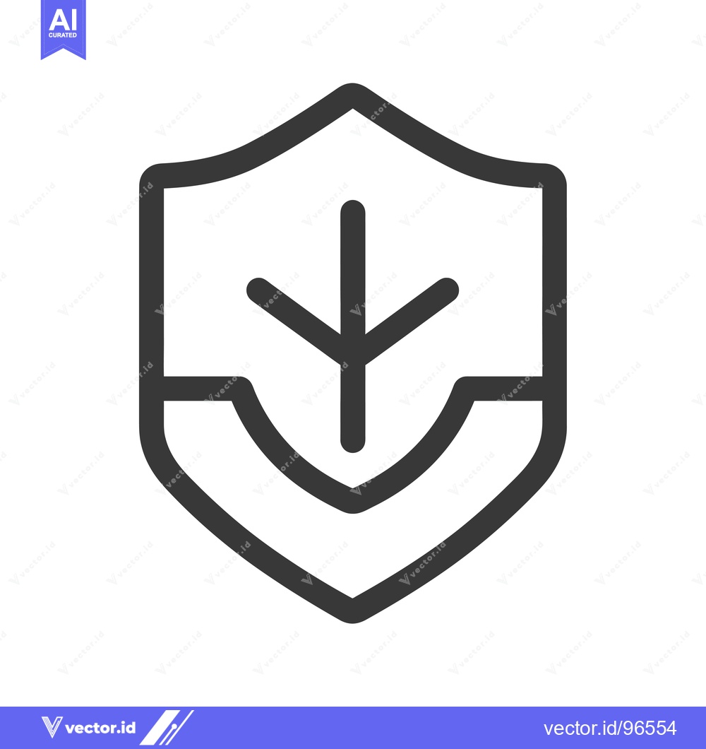 Premium Vector dari Shield Icon with a Downward Arrow in the Center