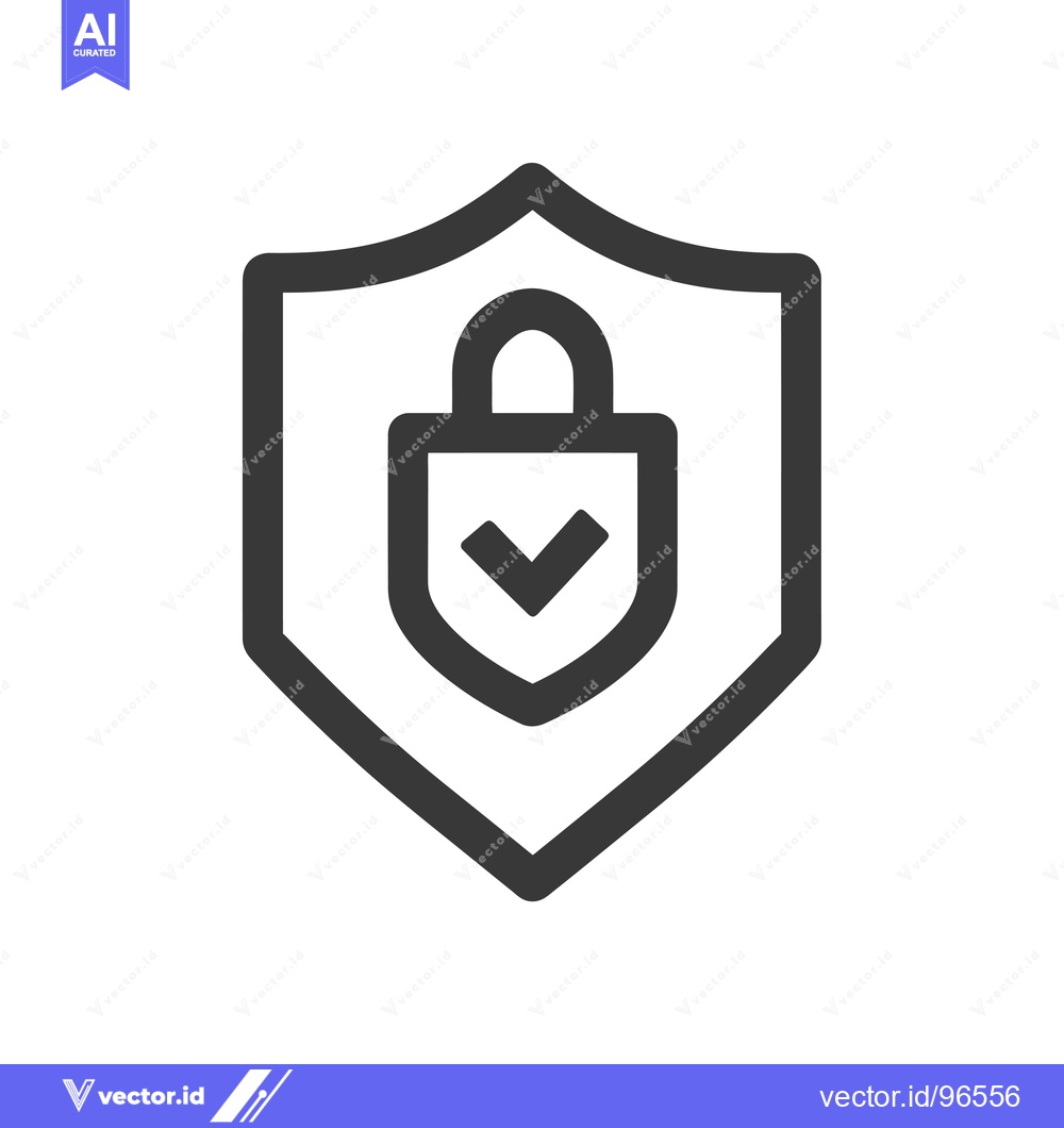 Premium Vector dari Shield Icon with a Lock and Checkmark Inside