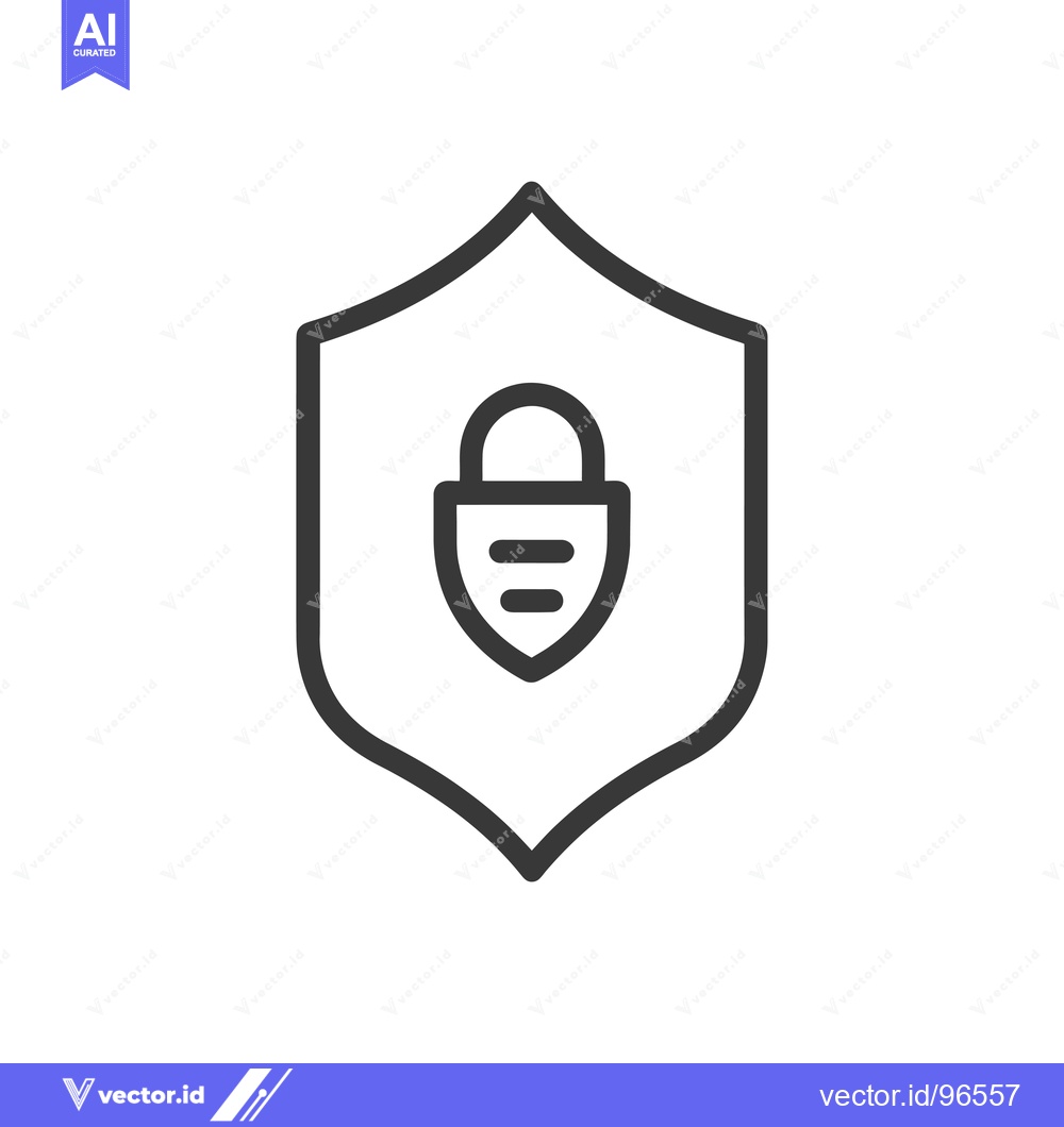 Premium Vector dari Shield Icon with a Lock Inside