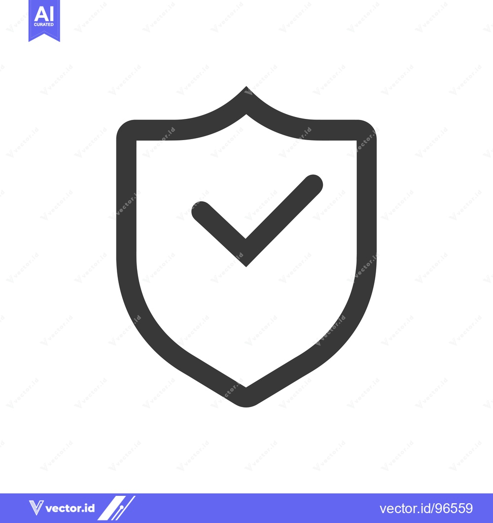 Premium Vector dari Shield Icon with Checkmark Inside