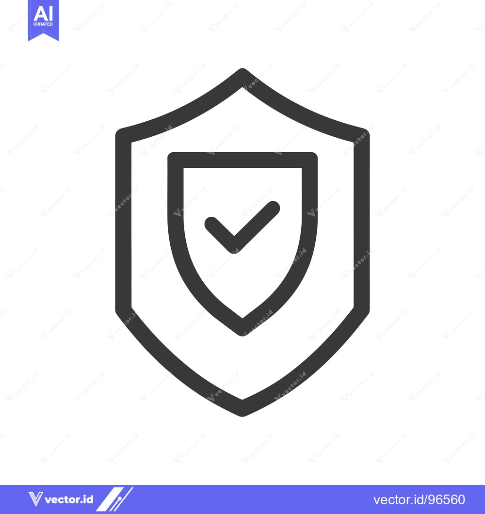 Premium Vector dari Shield Icon with Checkmark Inside