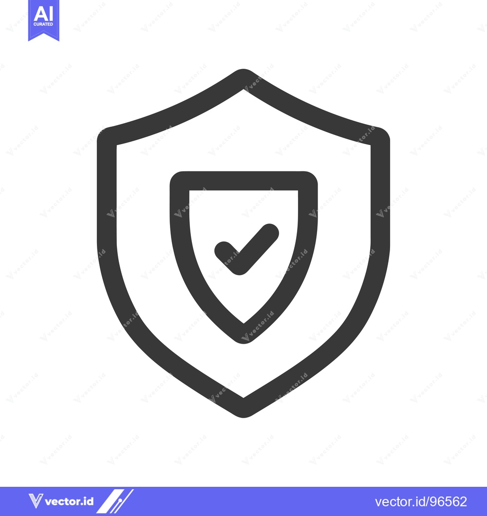 Premium Vector dari Shield Icon with Checkmark Inside, Representing Security and Approval