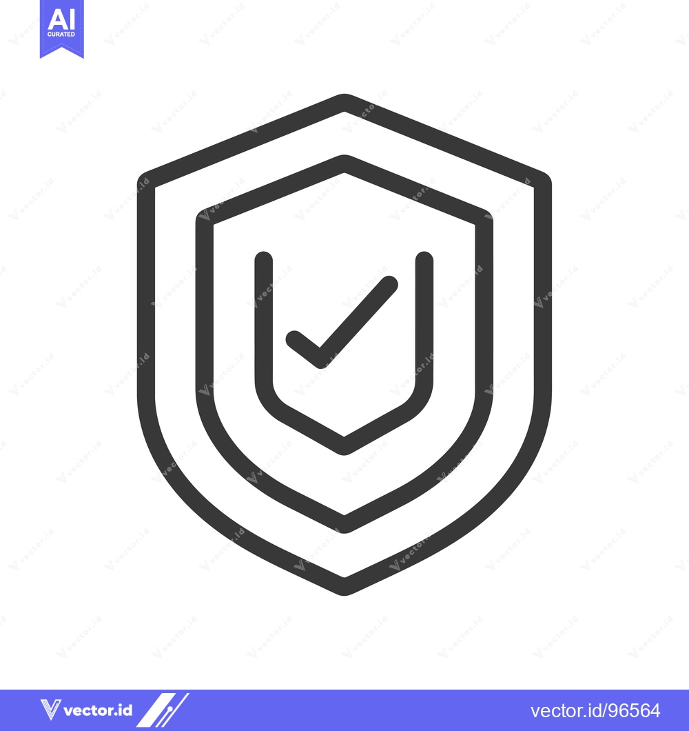 Premium Vector of Shield Icon with Checkmark, Security and Protection Symbol
