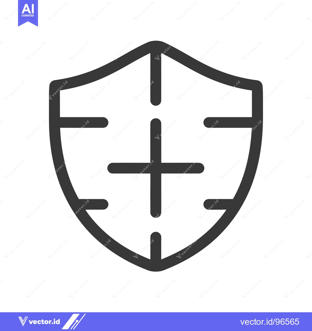Premium Vector dari Shield Icon with Crosshair Inside