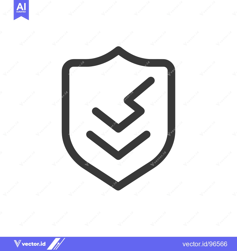 Premium Vector dari Shield Icon with Double Down Arrow