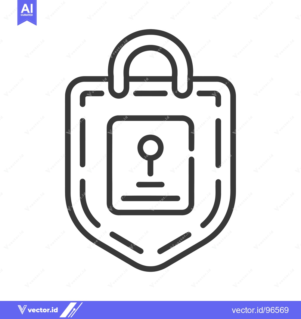 Premium Vector dari Shield Icon with Keyhole and Two Horizontal Lines