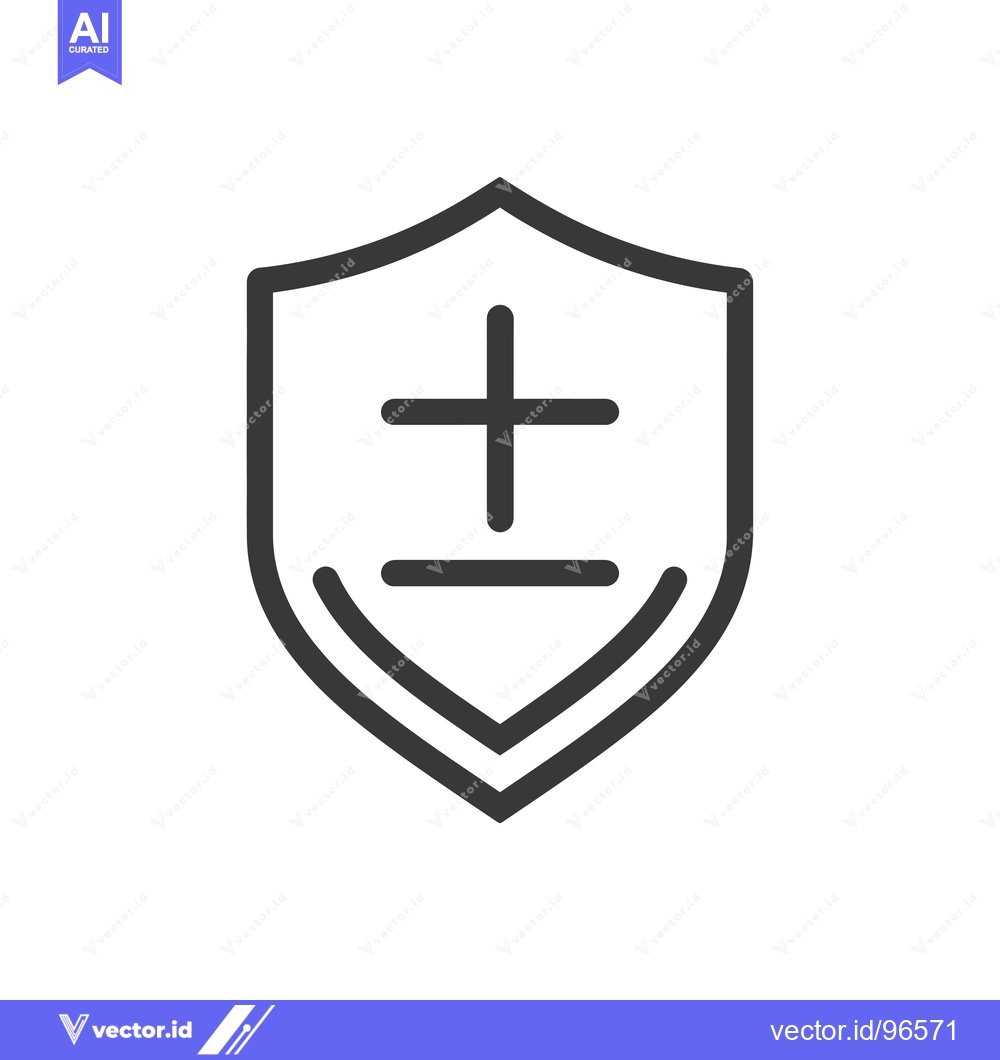 Premium Vector dari Shield Icon with Plus and Minus Symbols Inside