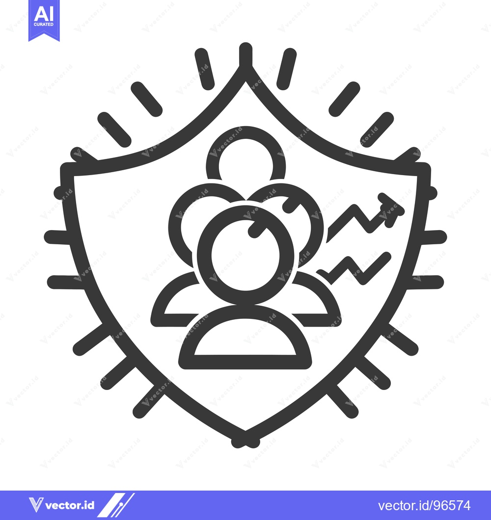 Premium Vector dari Shield Protecting People with Upward Trend Arrow