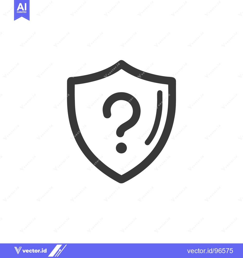 Premium Vector of Shielded Question Mark: Security, Uncertainty, and Protection Icon