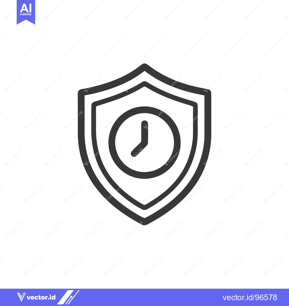 Premium Vector dari Secure Time: Shielded Clock Icon for Protection and Punctuality