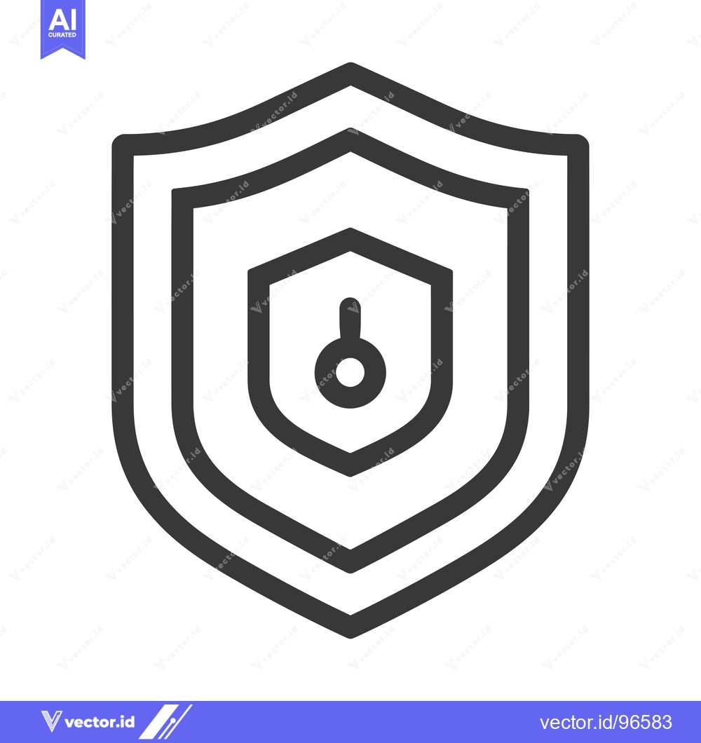 Premium Vector dari Shield with a keyhole and a key inside