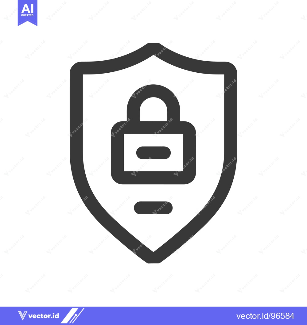 Premium Vector dari Shield with a Locked Padlock Icon