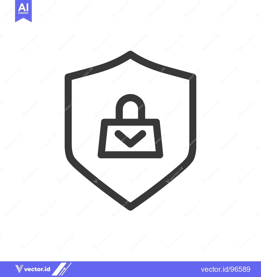 Premium Vector of Shield with a padlock and checkmark inside