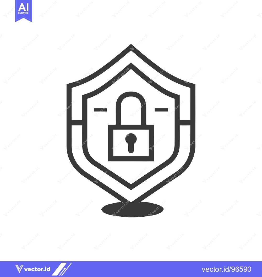 Premium Vector dari Shield with a padlock inside, representing security and protection.