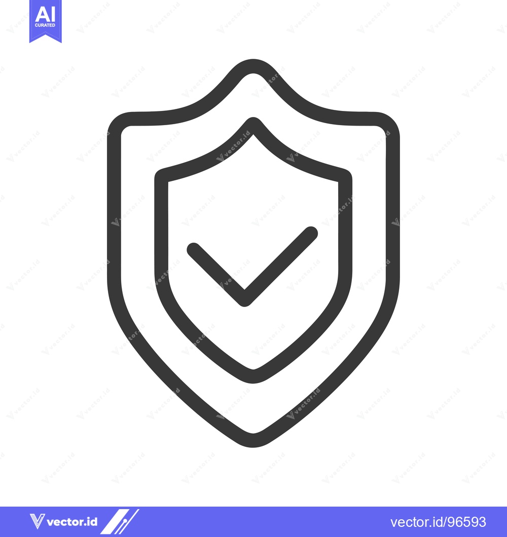 Premium Vector dari Shield with Checkmark Icon in Outline Style