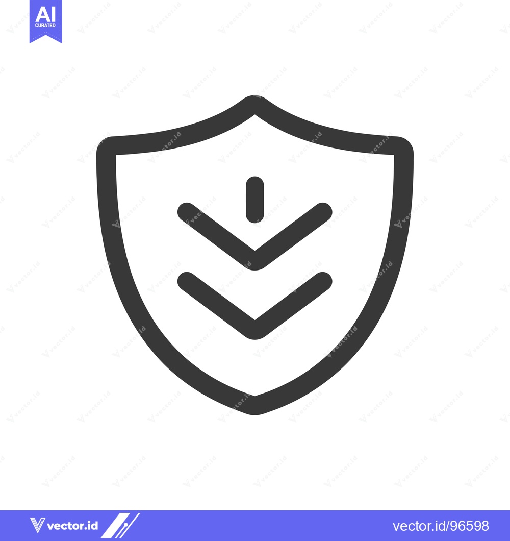 Premium Vector dari Shield with Double Down Arrow Icon
