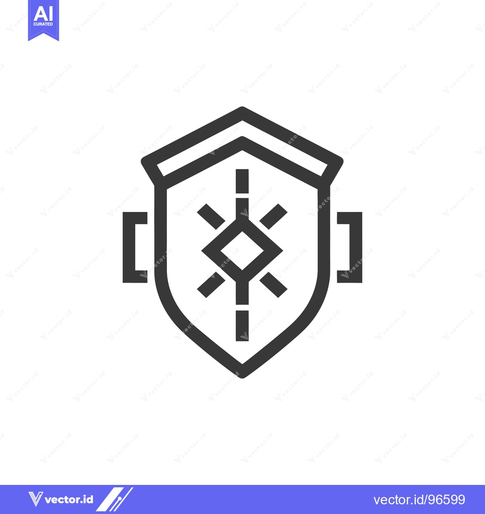 Premium Vector dari Shield with geometric pattern and two brackets