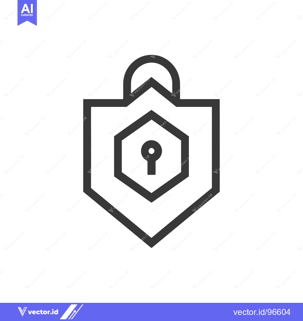 Premium Vector dari Shield with Lock and Keyhole Icon