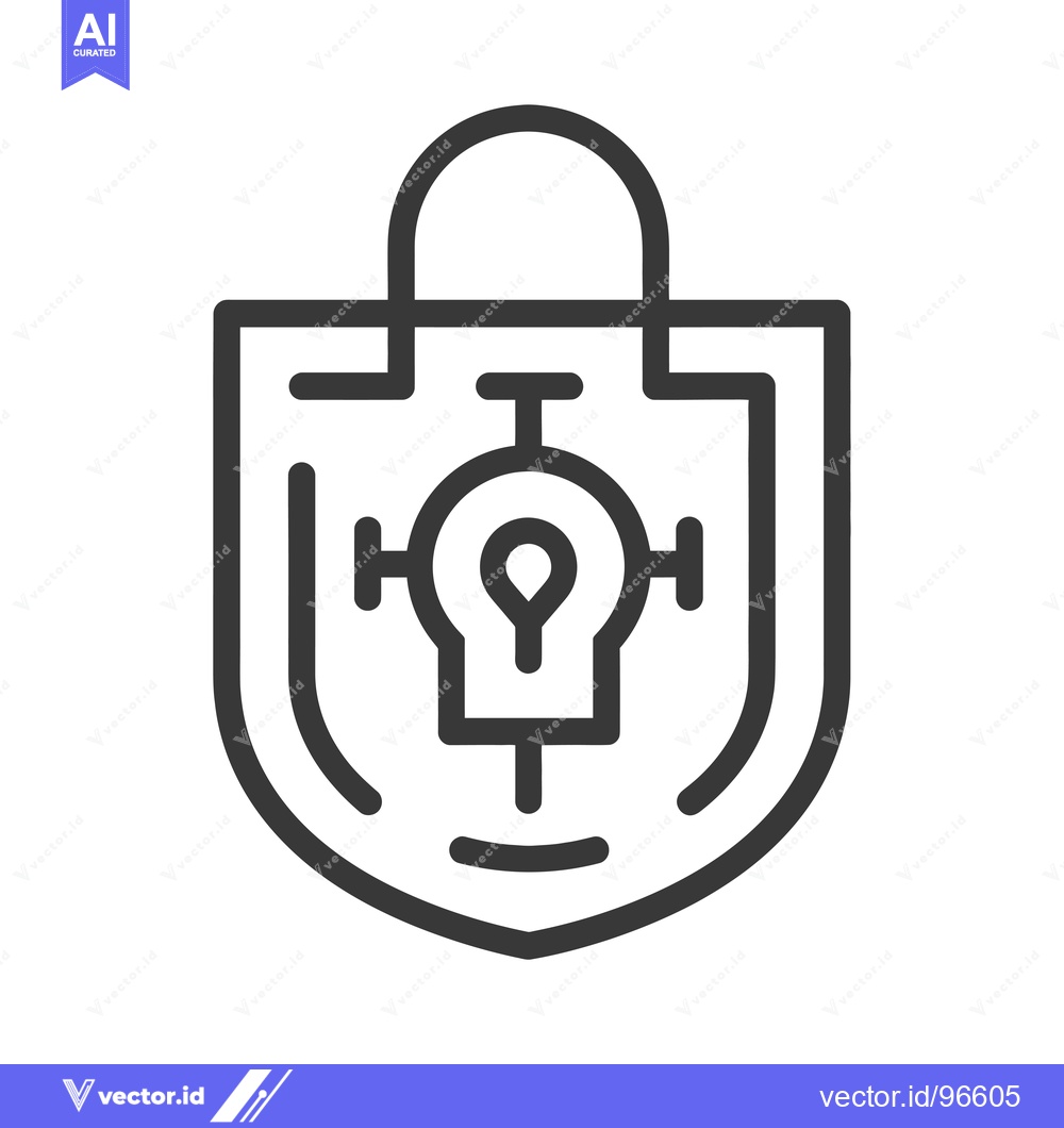 Premium Vector dari Shield with Lock and Lightbulb Inside