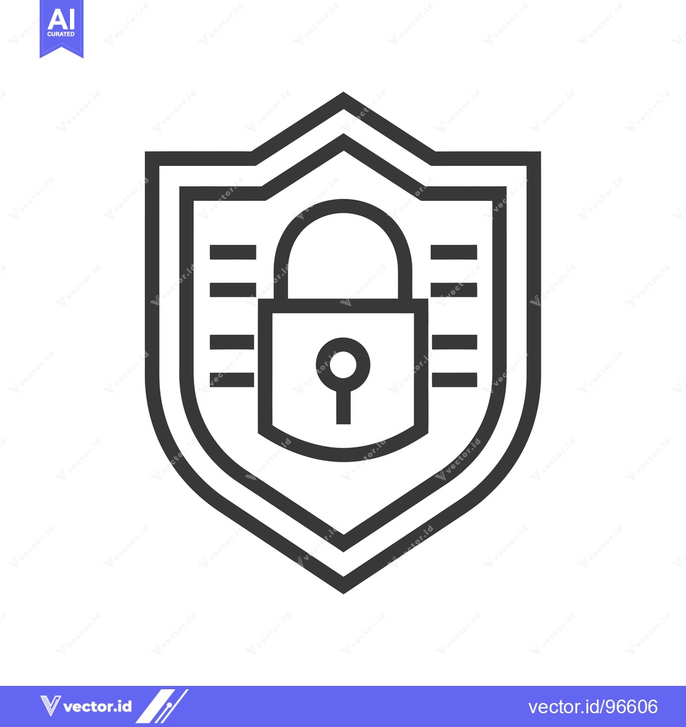Premium Vector dari Shield with Lock Icon, Protection and Security Symbol