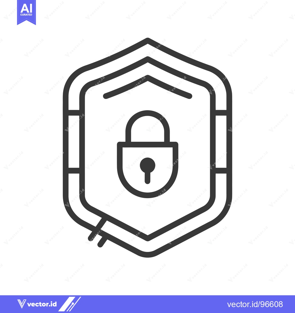 Premium Vector dari Shield with Padlock and Cable for Data Security