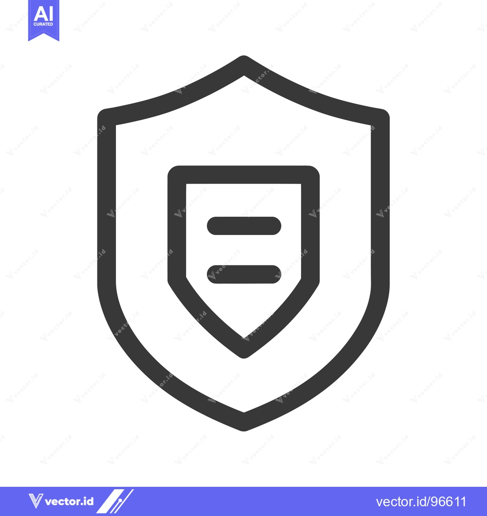Premium Vector dari Shield with Two Horizontal Lines Icon