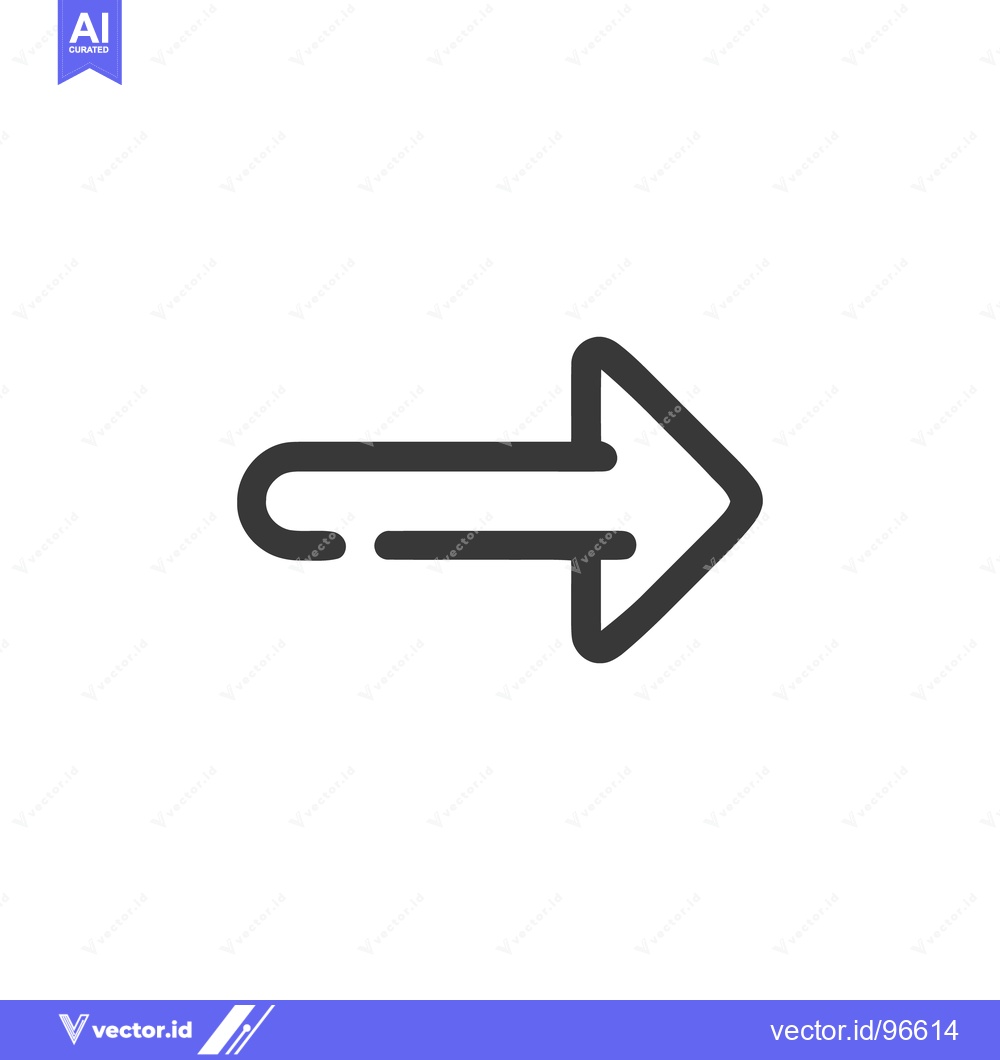 Premium Vector dari Bold Right Arrow Icon with Rounded Edges on White Background