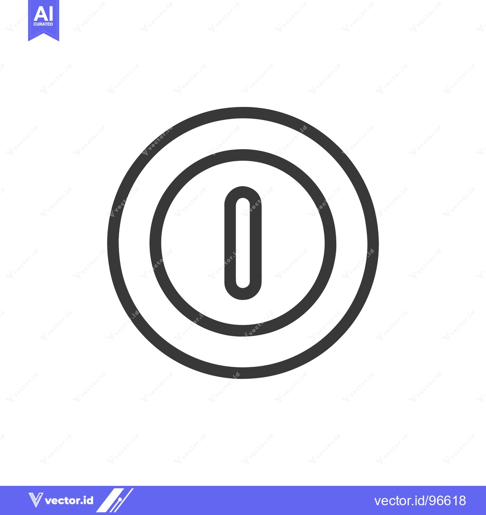 Premium Vector of Minimalist Power Button Icon with Clean Lines and Circular Design