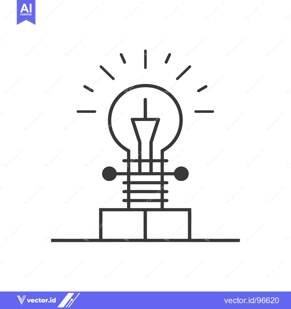 Premium Vector dari Shining Lightbulb on Platform with Glowing Rays