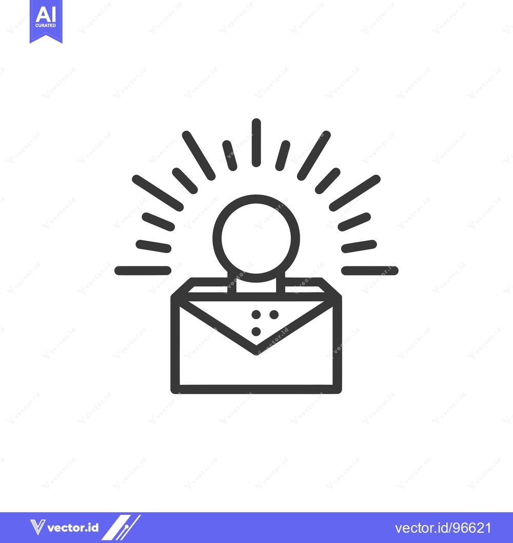 Premium Vector of Shining Light from a Closed Envelope with a Circle Above