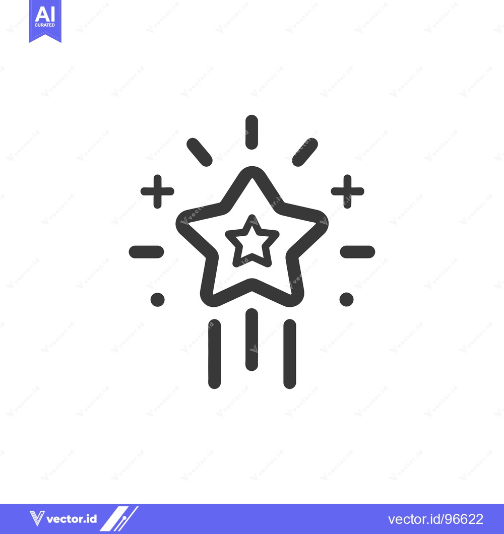 Premium Vector of Shining Star with Inner Star and Rays